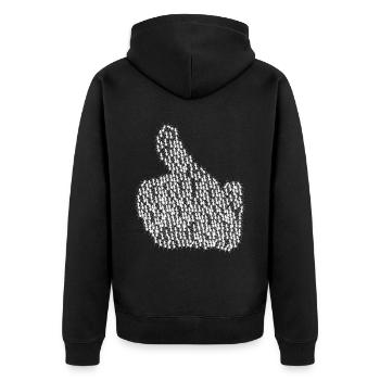 Ameisen Daumen hoch Ameise - Unisex Premium Bio Zip Hoodie - Schwarz - Hinten - Nico (187cm)