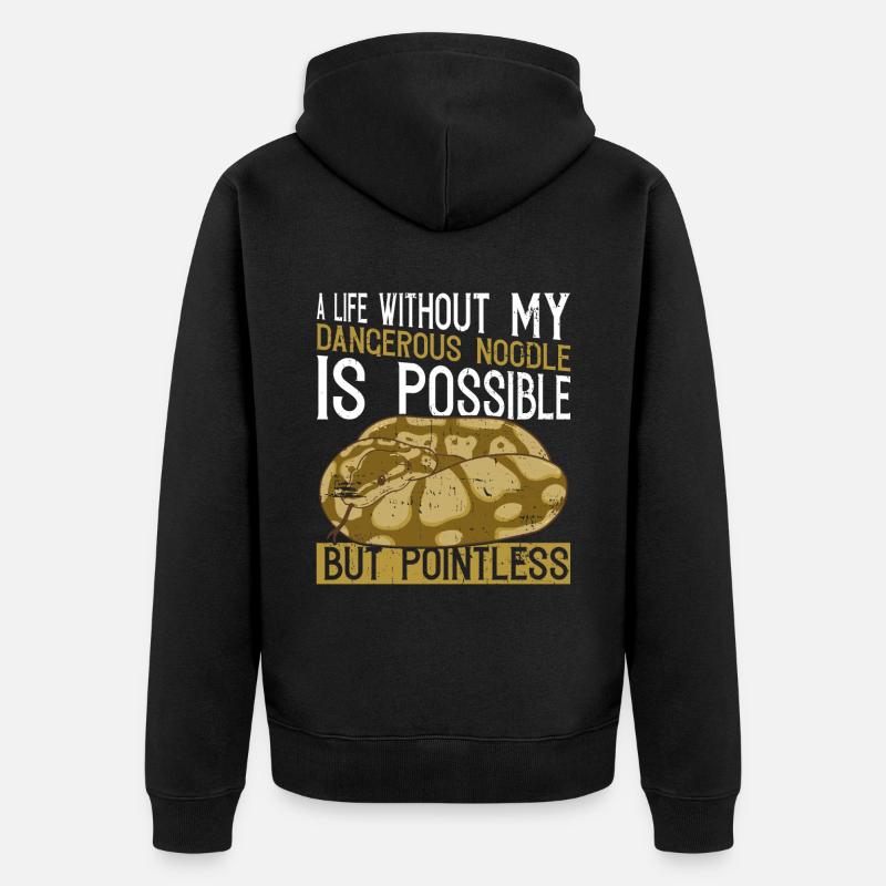 Banane Ballpython Königspython - Unisex Premium Bio Zip Hoodie - Schwarz