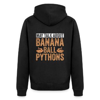 Banana Königspython Königspython Besitzer - Unisex Premium Organic Zip Hoodie - black - Back - Nico (187cm)
