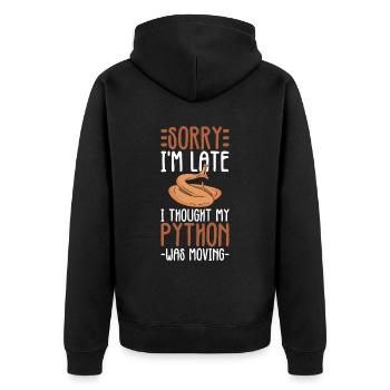 Banana Königspython Schlange - Unisex Premium Organic Zip Hoodie - black - Back - Nico (187cm)