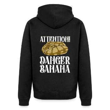 Königspython Banana Königspython Schlange - Unisex Premium Organic Zip Hoodie - black - Back - Nico (187cm)
