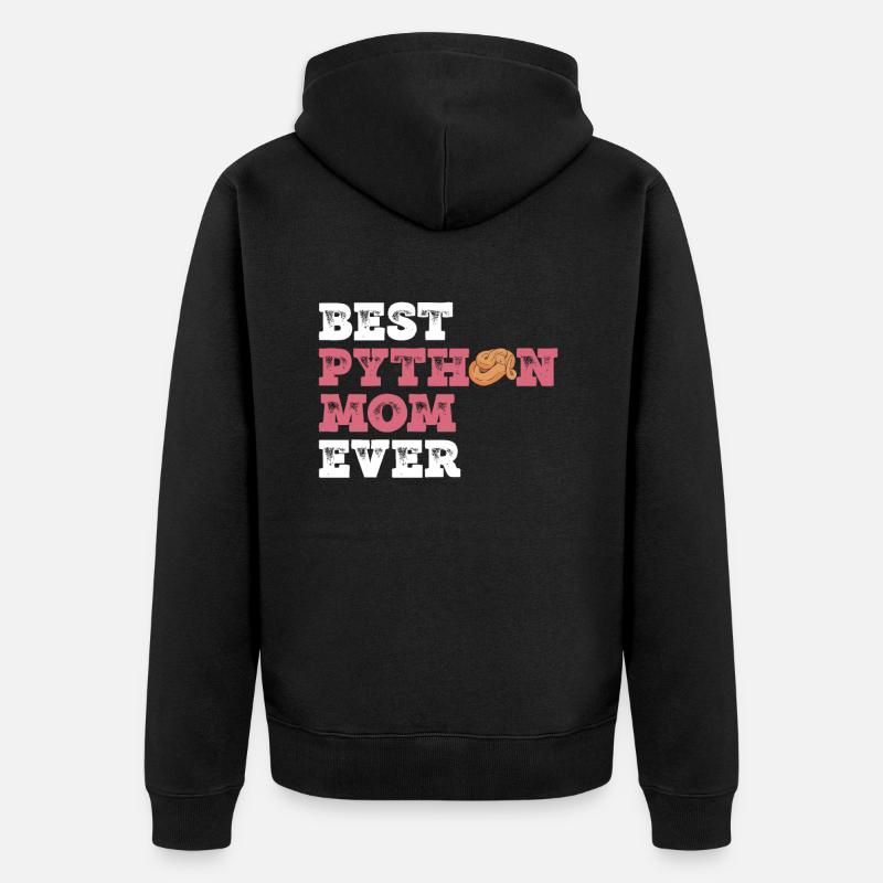 Königspython Mutter Banane Königspython Mama - Unisex Premium Bio Zip Hoodie - Schwarz