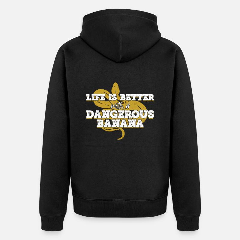 Bananenkugel Python Königspython - Unisex Premium Bio Zip Hoodie - Schwarz