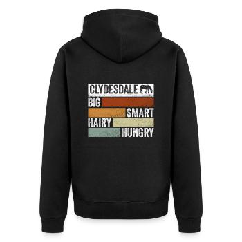 Clydesdale Zugpferd - Unisex Premium Organic Zip Hoodie - black - Back - Nico (187cm)