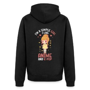 Anime K-Drama - Veste à capuche bio Premium Unisexe - noir - Dos - Nico (187cm)