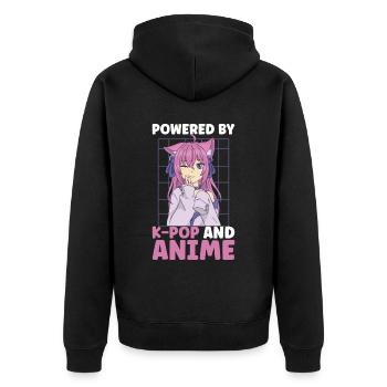 Anime K-Drama - Veste à capuche bio Premium Unisexe - noir - Dos - Nico (187cm)
