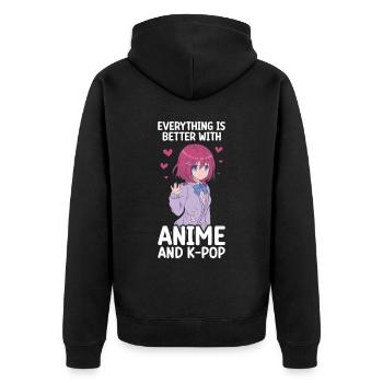 Anime K-Drama - Veste à capuche bio Premium Unisexe - noir - Dos - Nico (187cm)