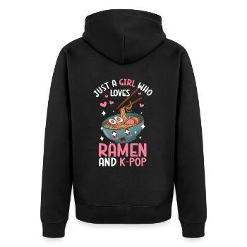 Ramen K-Pop - Veste à capuche bio Premium Unisexe - noir - Dos - Nico (187cm)