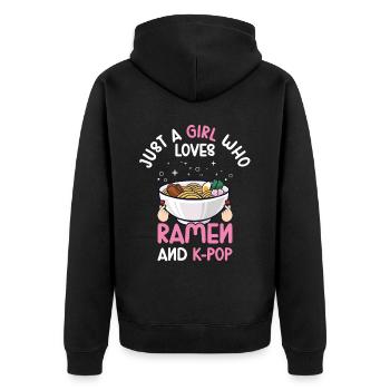 Ramen K-Pop - Veste à capuche bio Premium Unisexe - noir - Dos - Nico (187cm)