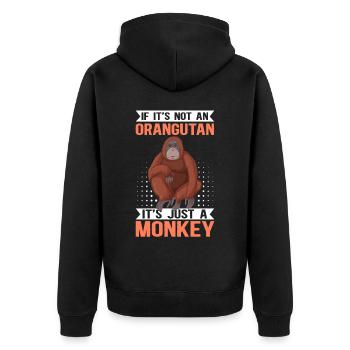 Orangutan Orangutan Monkey Gift - Unisex Premium Organic Zip Hoodie - black - Back - Nico (187cm)