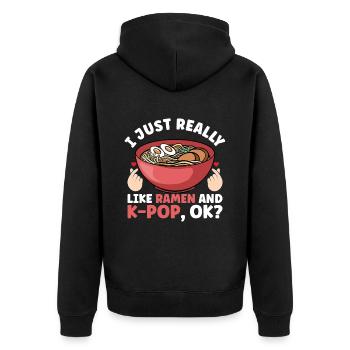 Ramen K-Pop - Veste à capuche bio Premium Unisexe - noir - Dos - Nico (187cm)