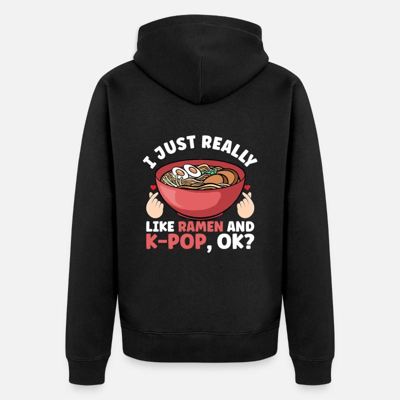 Ramen K-Pop - Veste à capuche bio Premium Unisexe - noir
