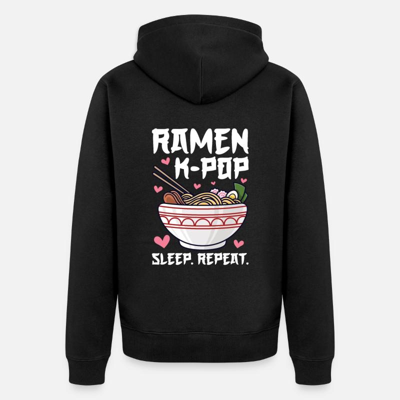 Ramen K-Pop - Veste à capuche bio Premium Unisexe - noir
