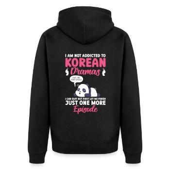 Panda K-Drama - Veste à capuche bio Premium Unisexe - noir - Dos - Nico (187cm)