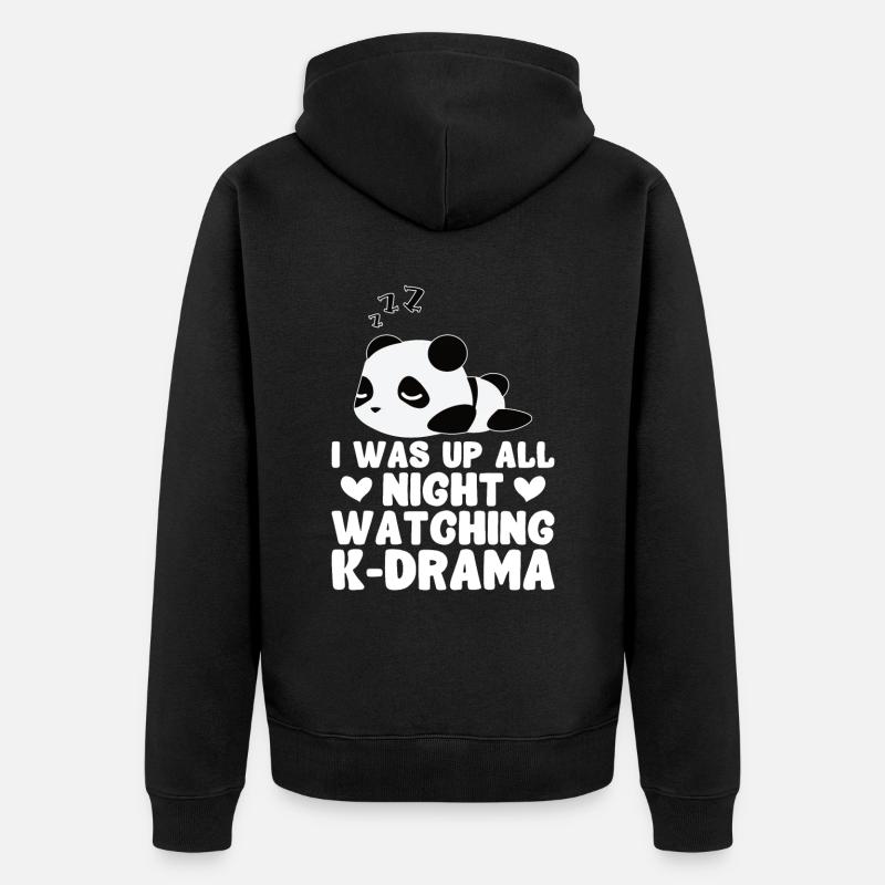 Panda K-Drama - Veste à capuche bio Premium Unisexe - noir