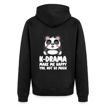 Panda K-Drama - Veste à capuche bio Premium Unisexe - noir - Dos - Nico (187cm)