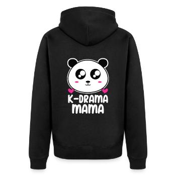 Panda K-Drama - Veste à capuche bio Premium Unisexe - noir - Dos - Nico (187cm)