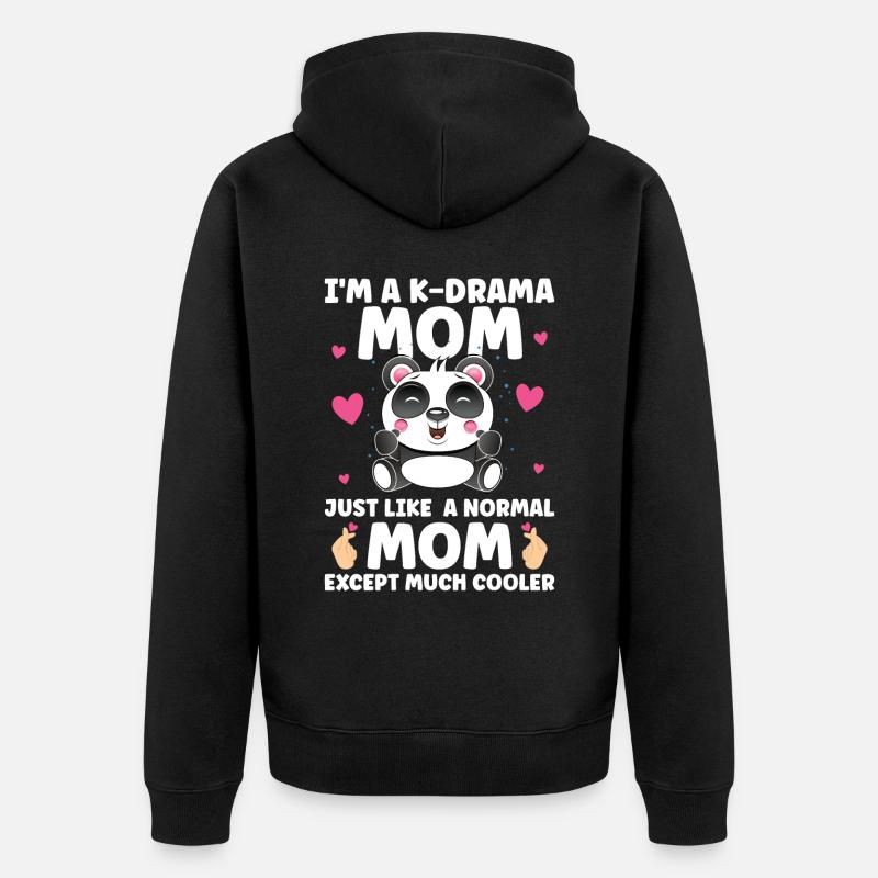 Panda K-Drama - Veste à capuche bio Premium Unisexe - noir
