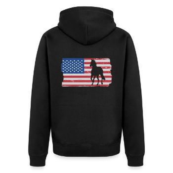 Cavalier - Veste à capuche bio Premium Unisexe - noir - Dos - Nico (187cm)