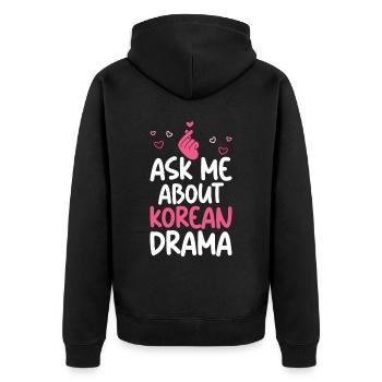 K-Drame - Veste à capuche bio Premium Unisexe - noir - Dos - Nico (187cm)