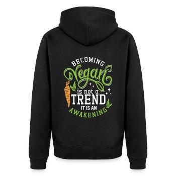 Le chef végétalien devient végétalien n’est pas une tendance Le véganisme - Veste à capuche bio Premium Unisexe - noir - Dos - Nico (187cm)