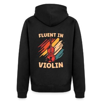 Violin Fluent In Violin Retro Instrument Violinist - Unisex Premium Bio Zip Hoodie - Schwarz - Hinten - Nico (187cm)