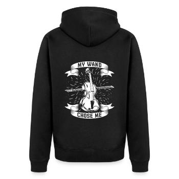 Violin My Wand Chose Me Classical Music Violinist - Unisex Premium Bio Zip Hoodie - Schwarz - Hinten - Nico (187cm)