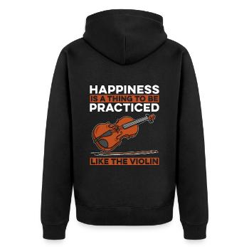 Violin Happiness Is A Thing To Musical Violinist - Unisex Premium Organic Zip Hoodie - black - Back - Nico (187cm)