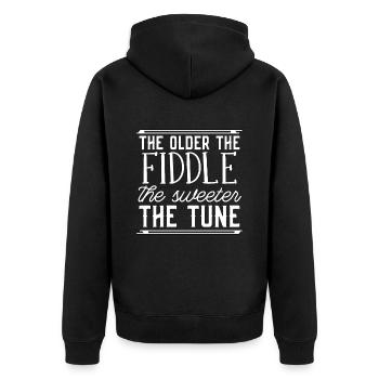 Violin The Older The Fiddle Instrument Violinist - Unisex Premium Organic Zip Hoodie - black - Back - Nico (187cm)