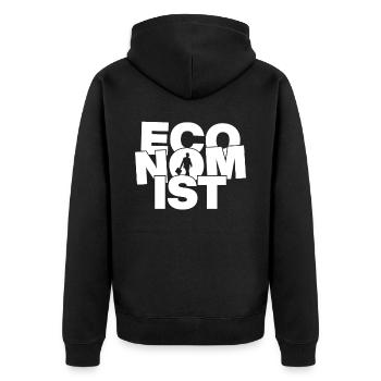 Wirtschaft Beruf Job Arbeit - Ökonom - Unisex Premium Bio Zip Hoodie - Schwarz - Hinten - Nico (187cm)