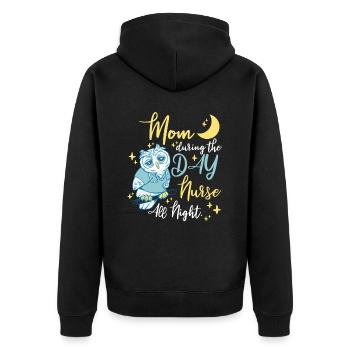 Maman infirmière - Veste à capuche bio Premium Unisexe - noir - Dos - Nico (187cm)