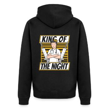 Nurse syringes - Unisex Premium Organic Zip Hoodie - black - Back - Nico (187cm)