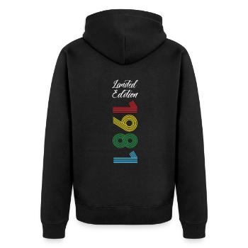 Édition limitée 1981 - Veste à capuche bio Premium Unisexe - noir - Dos - Nico (187cm)