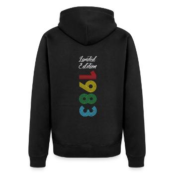Édition limitée 1983 - Veste à capuche bio Premium Unisexe - noir - Dos - Nico (187cm)