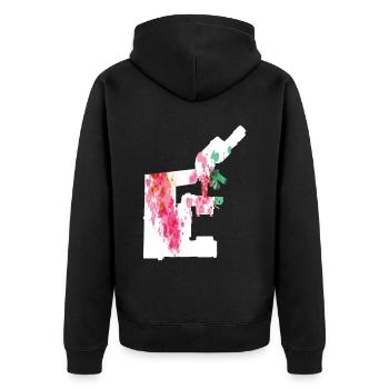 Biologie Biologe Mikroskop - Unisex Premium Bio Zip Hoodie - Schwarz - Hinten - Nico (187cm)