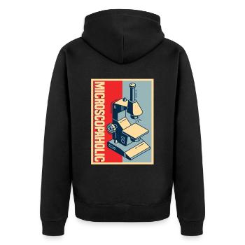 Biology Biologist Microscope - Unisex Premium Organic Zip Hoodie - black - Back - Nico (187cm)