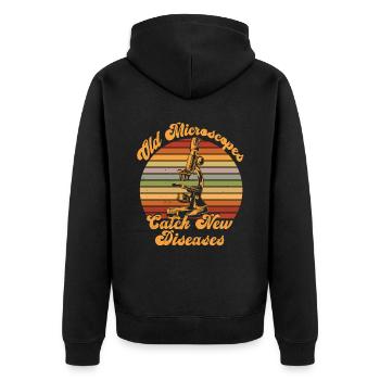 Biology Biologist Microscope - Unisex Premium Organic Zip Hoodie - black - Back - Nico (187cm)