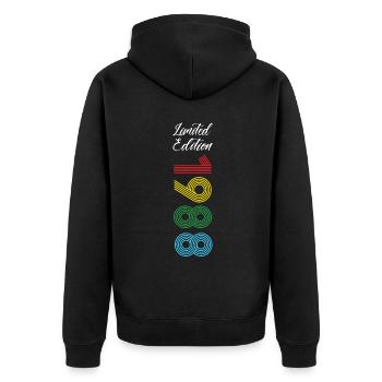 Édition limitée 1988 - Veste à capuche bio Premium Unisexe - noir - Dos - Nico (187cm)