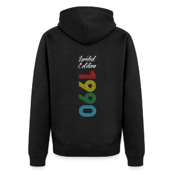 Édition limitée 1990 - Veste à capuche bio Premium Unisexe - noir - Dos - Nico (187cm)