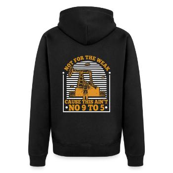 Ölfeld Bohrinsel Komisch - Unisex Premium Bio Zip Hoodie - Schwarz - Hinten - Nico (187cm)