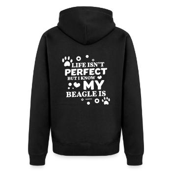 Beagle - Unisex Premium Bio Zip Hoodie - Schwarz - Hinten - Nico (187cm)