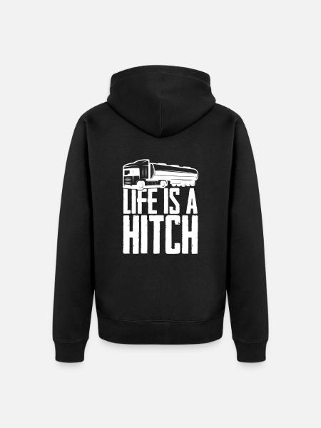 Ölfeld Bohrinsel Anhängerkupplung - Unisex Premium Bio Zip Hoodie - Schwarz