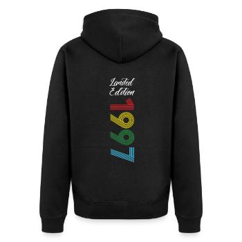 Limited Edition 1997 - Unisex Premium Bio Zip Hoodie - Schwarz - Hinten - Nico (187cm)