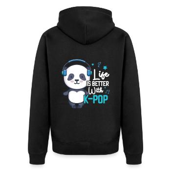 K-Pop Panda - Veste à capuche bio Premium Unisexe - noir - Dos - Nico (187cm)