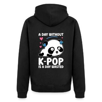 K-Pop Panda - Veste à capuche bio Premium Unisexe - noir - Dos - Nico (187cm)