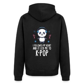 K-Pop Panda - Veste à capuche bio Premium Unisexe - noir - Dos - Nico (187cm)