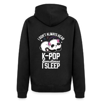 K-Pop Panda - Unisex Premium Organic Zip Hoodie - black - Back - Nico (187cm)