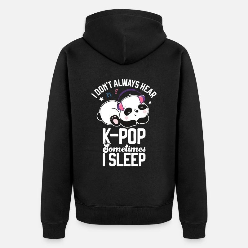 K-Pop Panda - Unisex Premium Bio Zip Hoodie - Schwarz