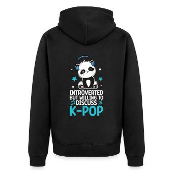 K-Pop Panda - Unisex Premium Organic Zip Hoodie - black - Back - Nico (187cm)