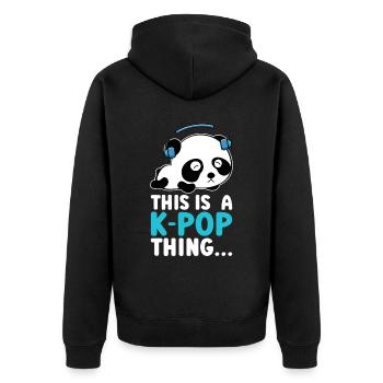 K-Pop Panda - Unisex Premium Organic Zip Hoodie - black - Back - Nico (187cm)